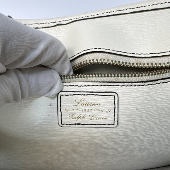 Ralph Lauren RLL Ivory Leather Shoulder Bag - Picture 13 of 16